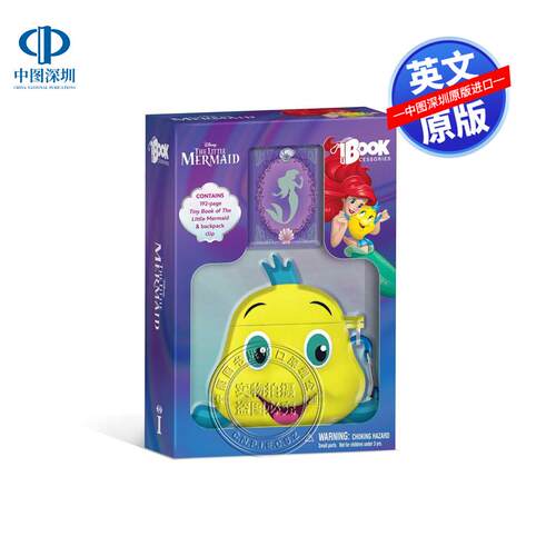 预售英文原版 迪士尼小美人鱼袖珍口袋书 精装冒险故事书 Bookcessories: Disney: Tiny Book of The Little Mermaid