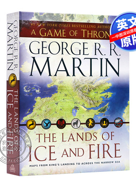 预售英文原版 冰与火之歌系列 进口12张精装收藏版全彩地图 The Lands of Ice and Fire (A Game of Thrones) 权力的游戏 A Song