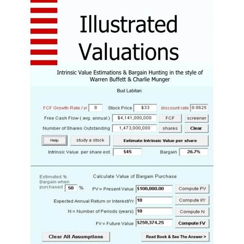 【预售 按需印刷】英文原版 沃伦·巴菲特风格的估价和价值发现 Illustrated Valuations + Intrinsic Value Estimations & Bargai
