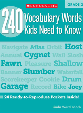 英文原版 学乐 孩子需要知道的240个英语单词 三年级 儿童小学生启蒙学习工具书240 Vocabulary Words Kids Need to Know: Grade 3