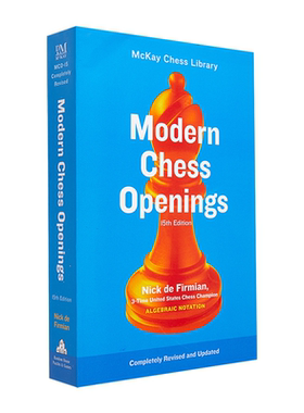 预售英文原版 现代国际象棋公开赛第15版 国际象棋开局俱乐部和锦标赛选手棋手水平进阶提升指南 Modern Chess Openings15th Ed