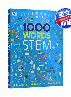 英文原版 DK 1000个科普词汇 精装 1000 Words STEM 科普入门词典 儿童英语科普单词学习 少儿百科插图图解字典词典