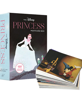 英文原版 迪士尼公主：100张收藏明信片 盒装礼品书 The Disney Princess Postcard Box: 100 Collectible Postcards 周边