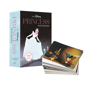 英文原版 迪士尼公主:100张收藏明信片 盒装礼品书 The Disney Princess Postcard Box: 100 Collectible Postcards 周边