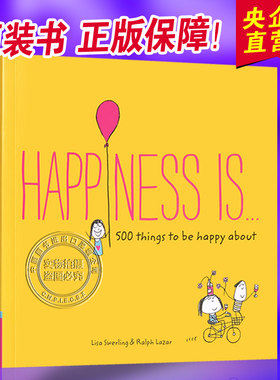 英文原版 Happiness is...: 500 Things to be Happy About 幸福是...500件关于快乐的小小事 Lisa Swerling心灵鸡汤治愈绘本