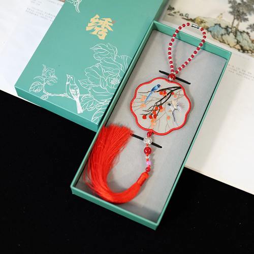 手工汽车刺绣真丝流苏高档苏绣