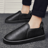 棉鞋 靴子加绒保暖一脚蹬面包男士 男鞋 东北雪地靴男加厚马丁靴冬季