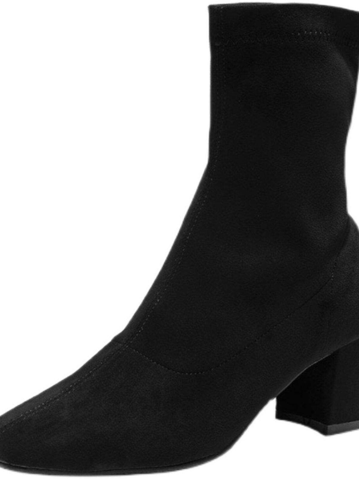 SMALL SIZE SKINNY BOOTS WOMENS 313233 INTERNET CELEBRITY HIGH HEEL BOOTS 2023 AUTUMN AND WINTER SQUARE TOE BLOCK HEEL ELASTIC BOOTS TEMPERAMENT SOCK BOOTS