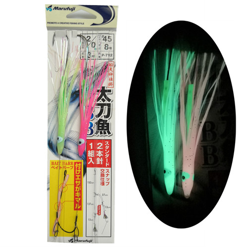 丸富士船钓带鱼钩夜光串钩亮丝