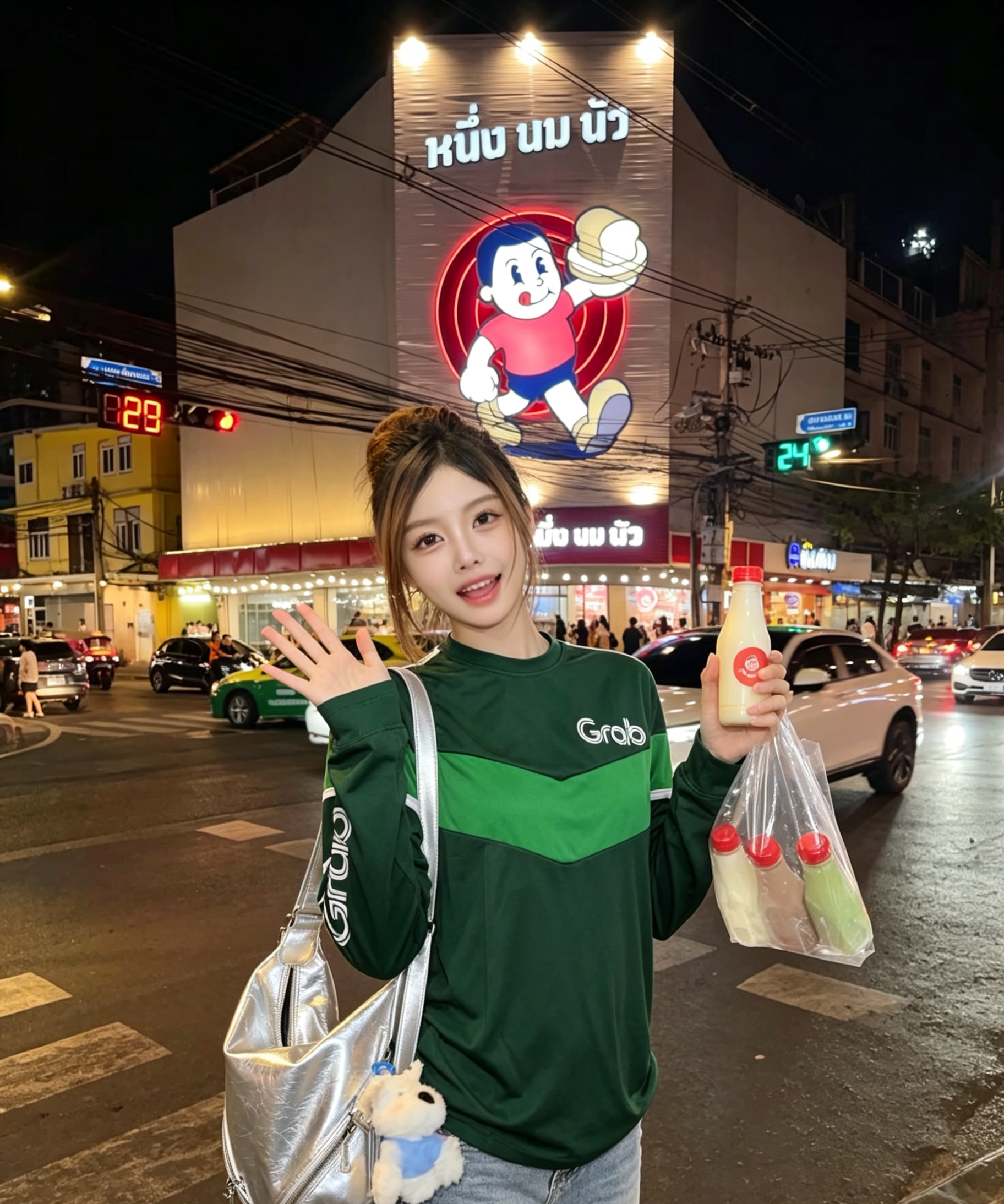 泰国正版Grab长袖骑行服 骑手长袖 租摩托 战术外套 Grab外卖服