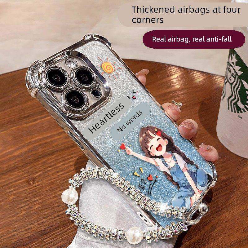 适用苹果16E快乐女孩手机壳17AIR专用iPhone15promax新款14plus外13mini防摔12保护套11专用8全包7防摔xsmax