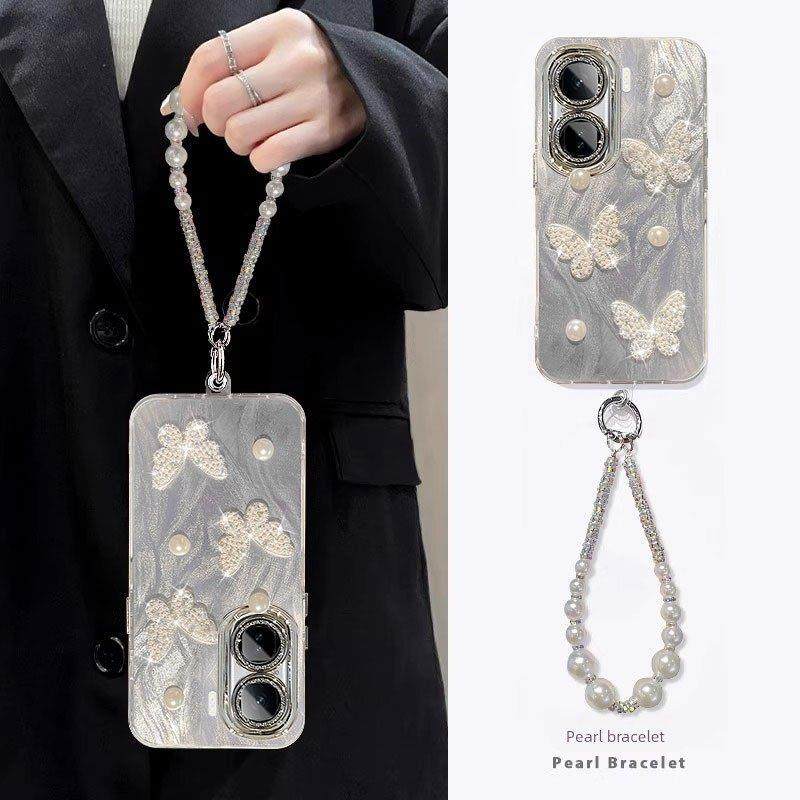 适用于Iqooneo10手机壳9Pro立体声珍珠蝴蝶Icoo爱酷Neo8女款全新7Se高端可及奢华款带手炼Neo6全包防摔5S镜头