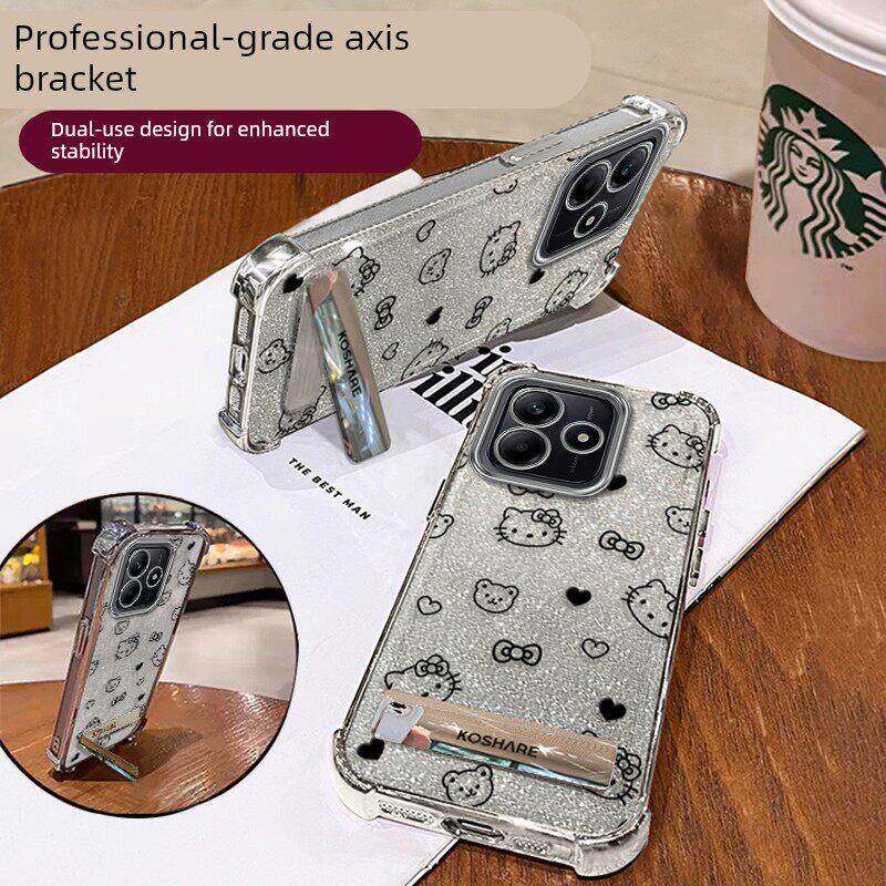适用红米note14pro线条KT猫手机壳13R全包12RPRO四角防摔11EPRO气囊9支架redmi女新款专用保护套ins风轻奢风