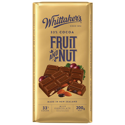 新西兰进口Whittaker's榛子果仁夹心牛奶巧克力黑巧克力