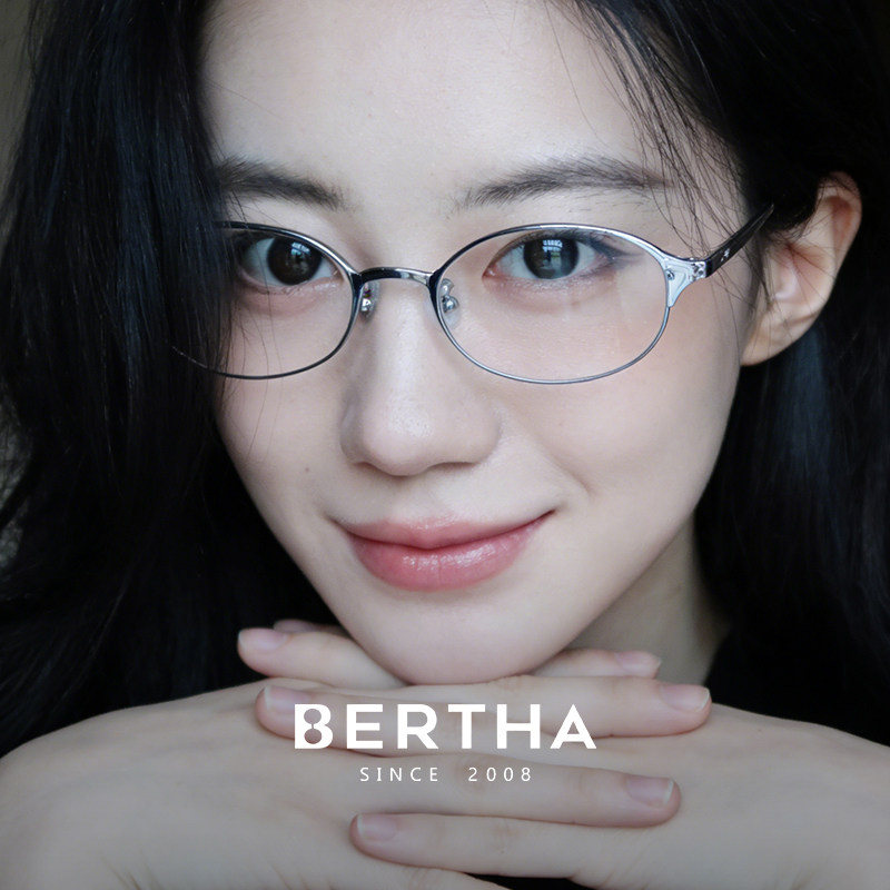 书呆子超轻纯钛眼镜近视女度数可配防蓝光高级感素颜椭圆框架core