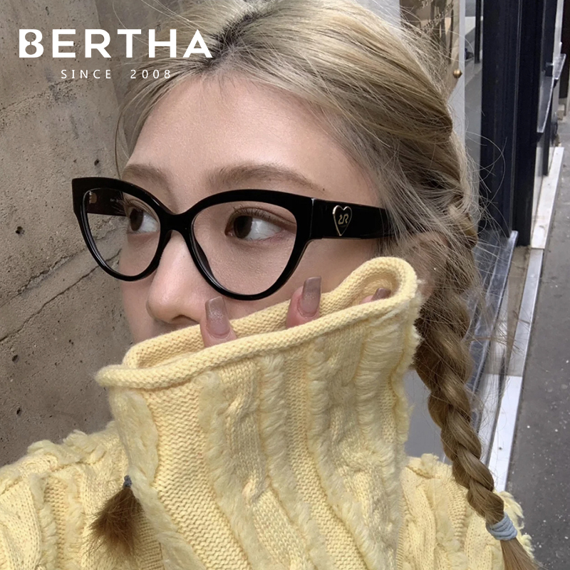 猫眼眼镜框复古风高级感防蓝光