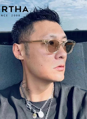 余文乐同款墨镜男款日系茶色2025新款太阳眼镜复古高级感防紫外线