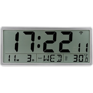 汉时WIFI电子表挂墙电子时钟数字家用卧室静音客厅轻奢简约台挂钟