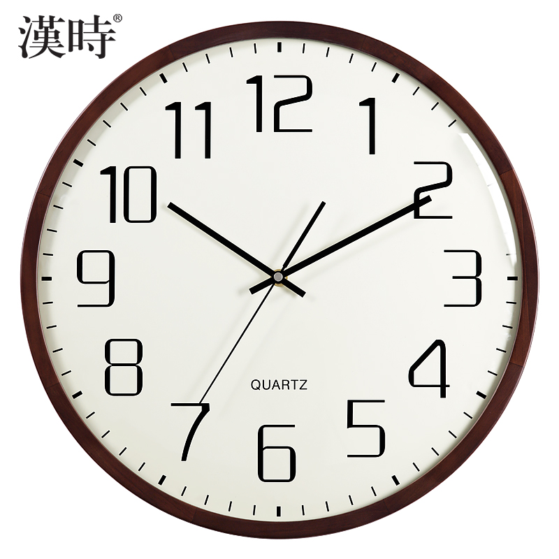 汉时实木简约静音挂钟