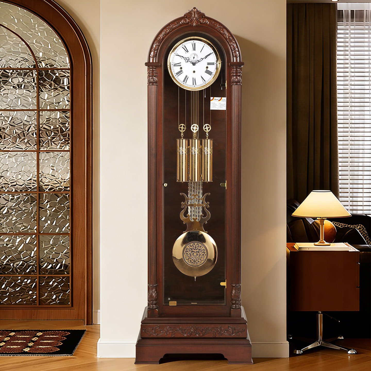 汉时美式复古实木落地钟客厅立钟机械时间高级感装饰摆件座钟3089,居家日用,立钟/落地钟,淘宝优惠券,粉丝福利购,淘宝优惠卷