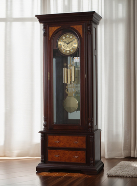 欧式酒店大堂高端复古落地大钟实木德国赫姆勒别墅机械落地钟G002