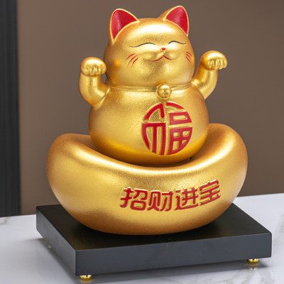 金色招财猫存钱罐收银台开业贺礼