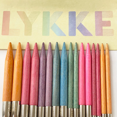 LYKKE美国进口彩虹色可拆卸环形针桦木棒针袖子针毛衣针编织工具