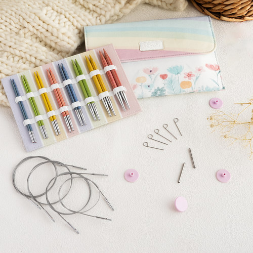 Knitpro桦木爱自己可拆卸环形针棒针毛衣针毛线针编织工具全套装