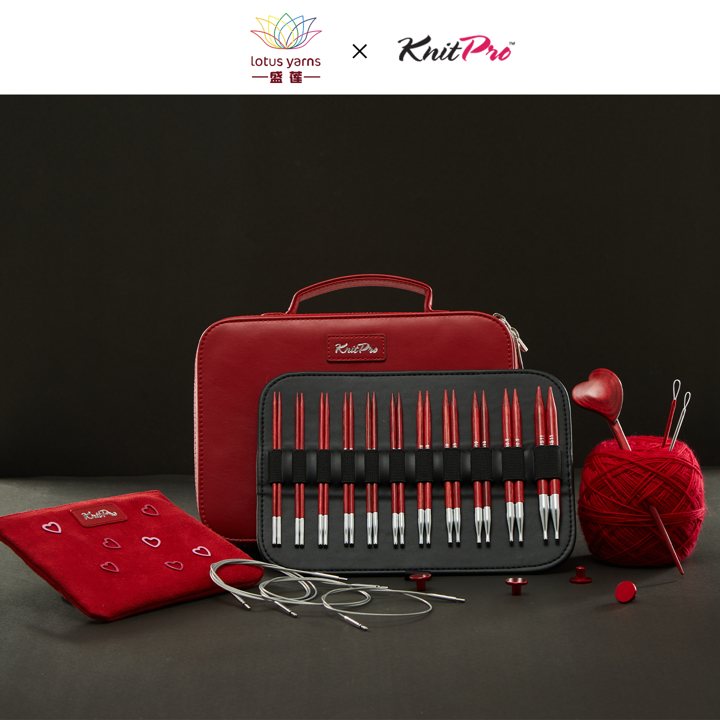 Knitpro爱慕常规桦木可拆卸环形针毛线针毛衣手工编织工具全套装