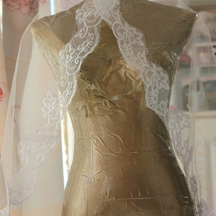 婚纱礼服配饰蕾丝花边方块头纱打折清仓特价 十件打包新娘配饰 包邮