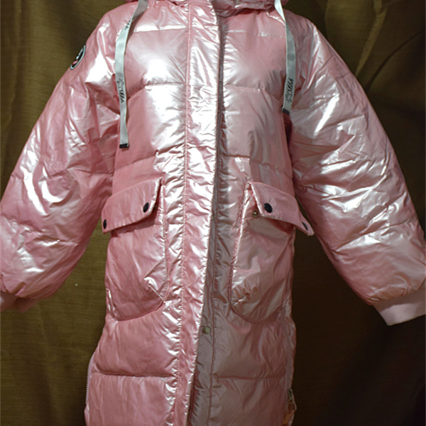 包邮古着儿童服装亮面粉红加厚保暖羽绒服打折清仓特价秋冬羽绒服