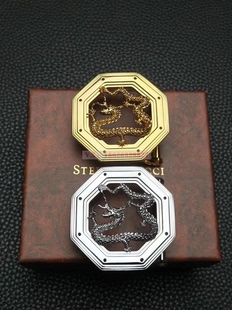 史蒂芬中国龙单独皮带扣头高端实心纯不锈钢内穿式男士3.8cm腰带