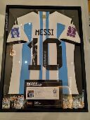 含球衣 裱收藏 梅西阿根廷印签名球衣装 球衣装 生日礼物 裱相框