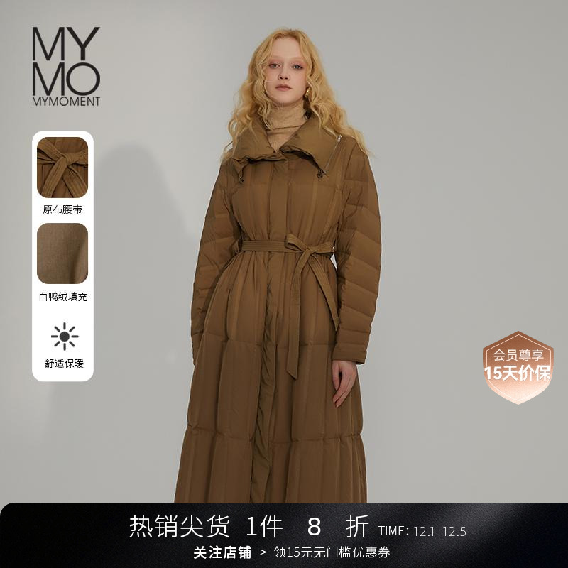 Mymo中长款连衣裙式羽绒服