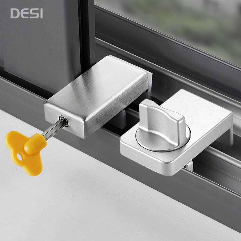 窗户锁扣铝合金卡扣固定限位器纱窗塑钢门窗推拉移窗儿童防护安全