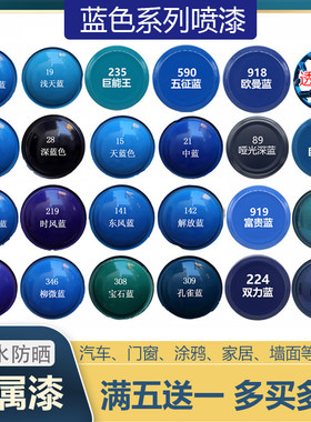 舒尔蓝色自动喷漆福田蓝深蓝中蓝翠蓝闪光蓝修复涂鸦防锈油漆汽车