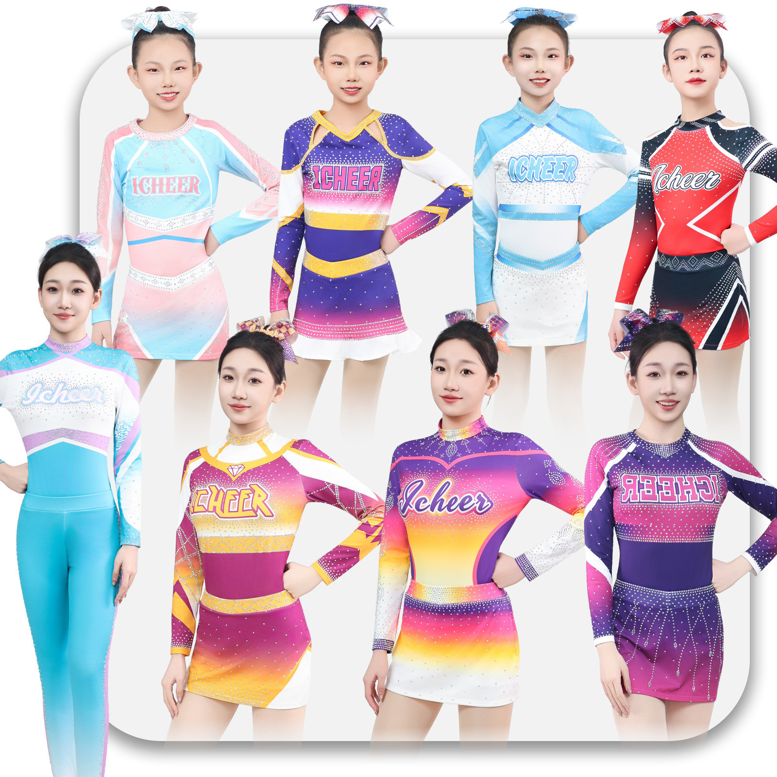 花球啦啦操比赛服装儿童专业啦啦队训练套装拉拉队表演演出服装女
