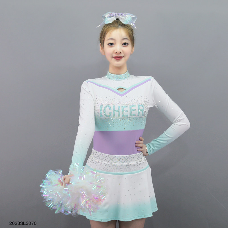 花球啦啦操服儿童舞蹈定制团体比赛服足球啦啦队中小学运动会团队