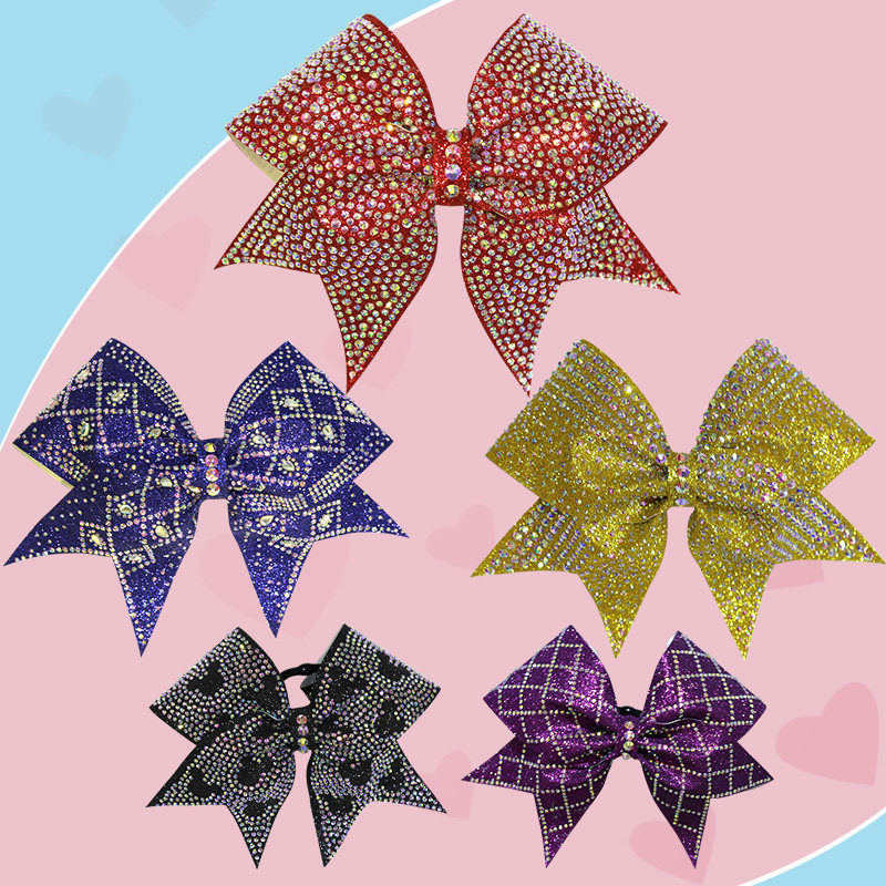 定做啦啦操头饰专业花球啦啦操头花校园大蝴蝶结儿童款比赛头绳女