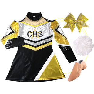 高品质定制质啦啦操比赛服表演服演出服技巧花球舞蹈啦啦队服装女