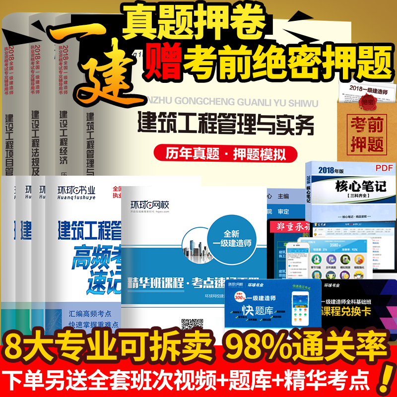 2018年全国一级二级建造师真题试卷教材视频历年真题试卷一级建造师押题密卷试卷考试题库软件一建二建市政建筑机电公路水利法规管