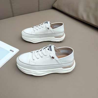 通勤厚底小白鞋女一脚蹬轻便板鞋