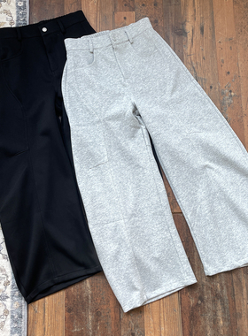 WHOA HA弯刀cleanfit宽松boxy休闲裤男女阔腿基础解构剪裁卫裤