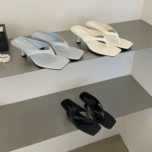 COLORED BEAN MONTH 韩版极简风细跟夹趾人字拖女2026新款沙滩鞋