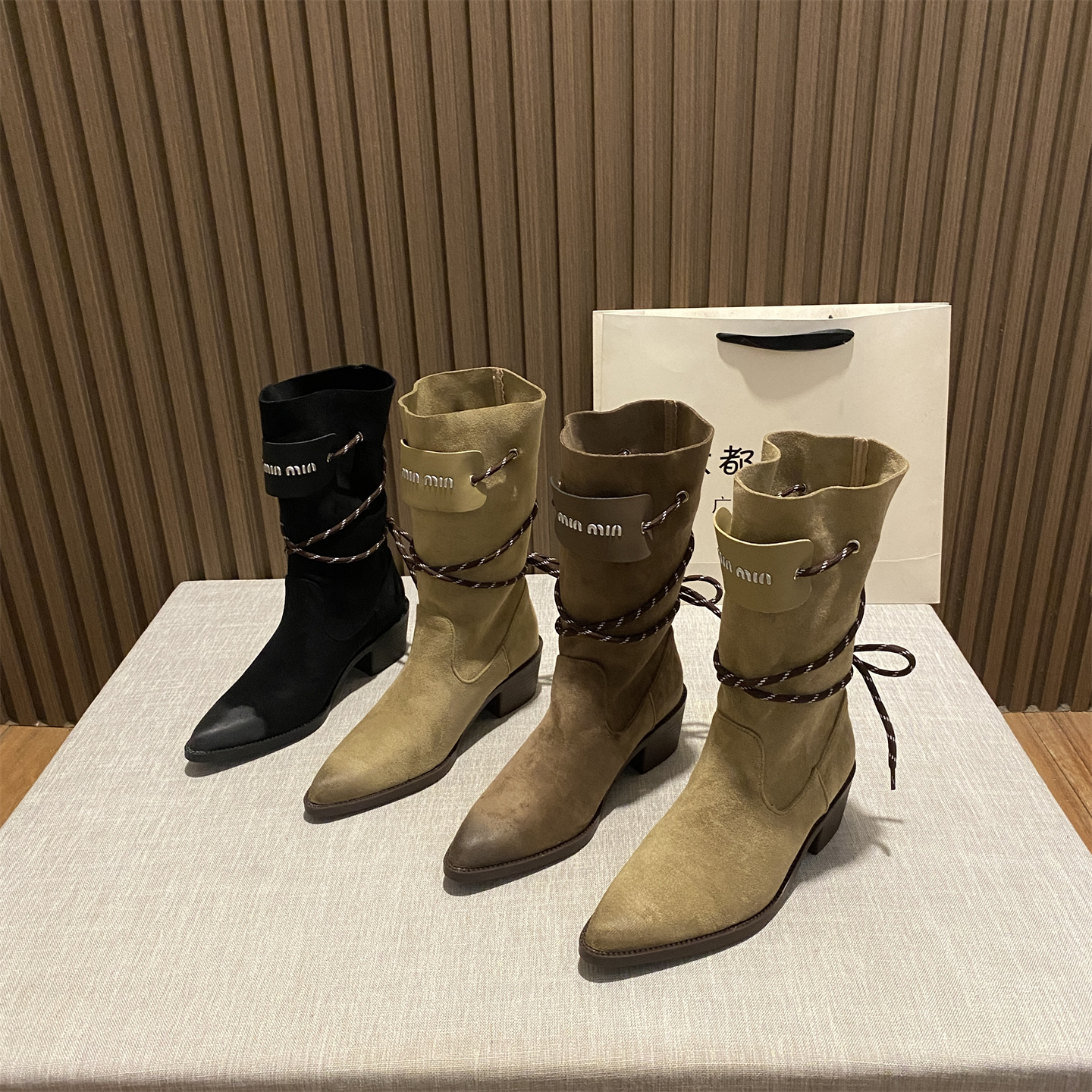 2025秋冬新款复古擦色磨砂皮短靴