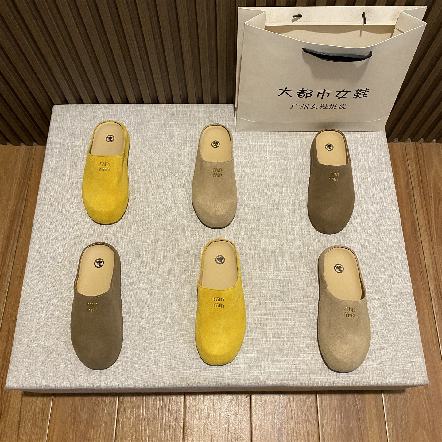 韩系复古厚底包头磨砂勃肯半拖鞋