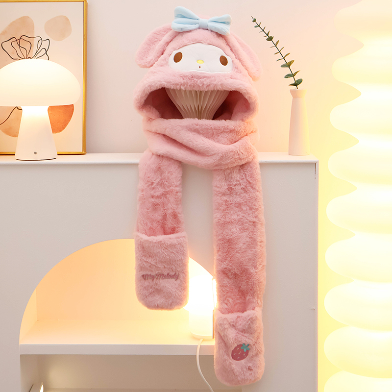 三丽鸥帽子围巾手套三件保暖可爱