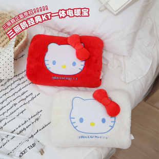 三丽鸥正版 凯蒂猫暖水袋蝴蝶结热水袋可爱卡通少女心毛绒暖手宝萌