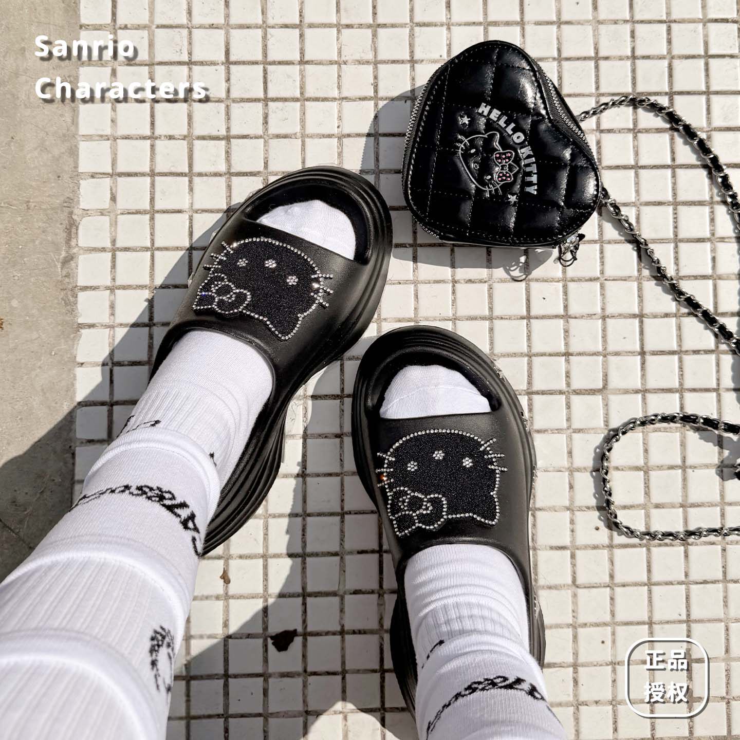 三丽鸥正版授权凯蒂猫厚底拖鞋一字拖女夏外穿增高防滑百搭可爱萌