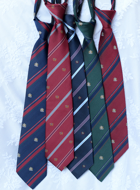 免打结制服男女领带JK/DK/学院风衬衣配饰帅气日系校服ins潮条纹